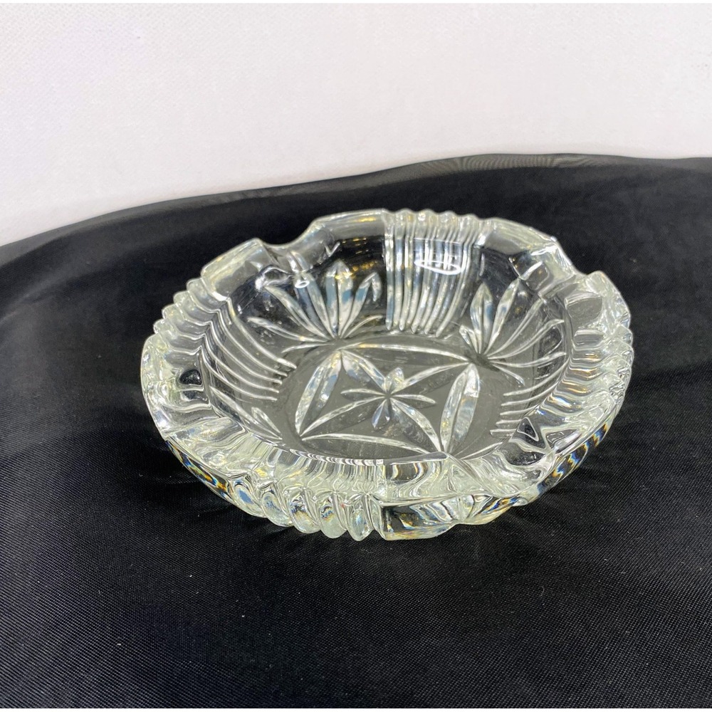 Federal Glass Georgetown Clear Ashtray 4" Pressed Mid Century Glassware Vintage